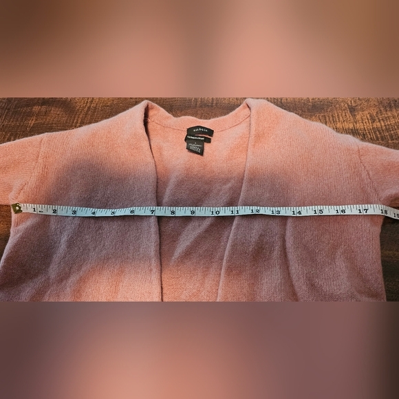 Halogen Women's Pink Front Open Cashmere Wool Long Cardigan with Pockets Small - Picture 13 of 14